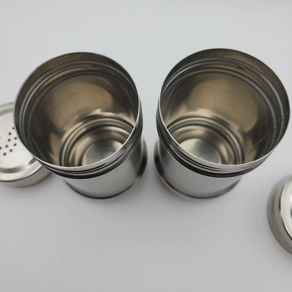 Modern Silver Salt and Pepper Shakers